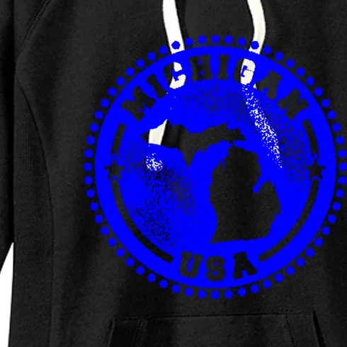 Michigan USA Blue Logo Women's Fleece Hoodie