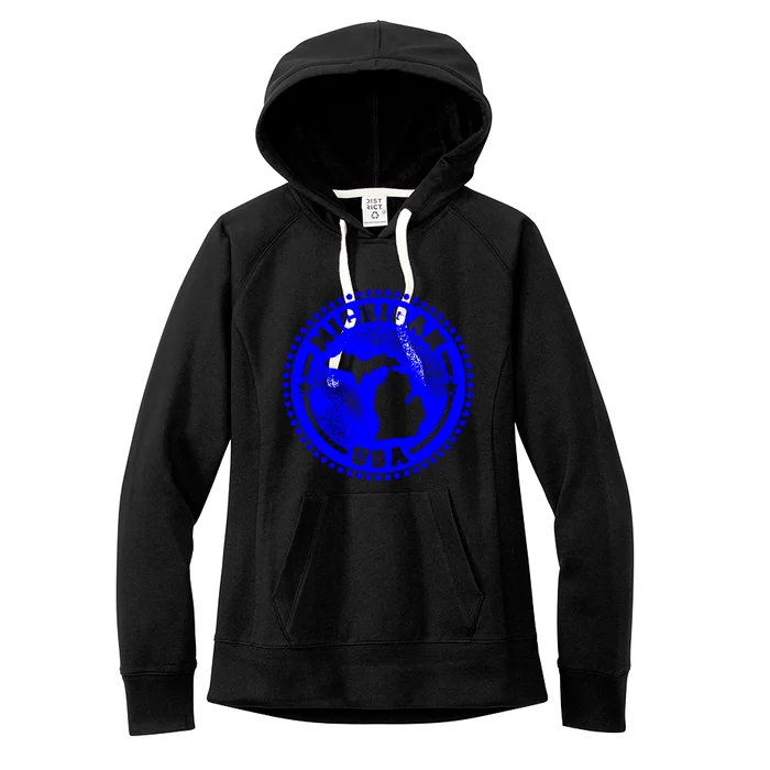 Michigan USA Blue Logo Women's Fleece Hoodie