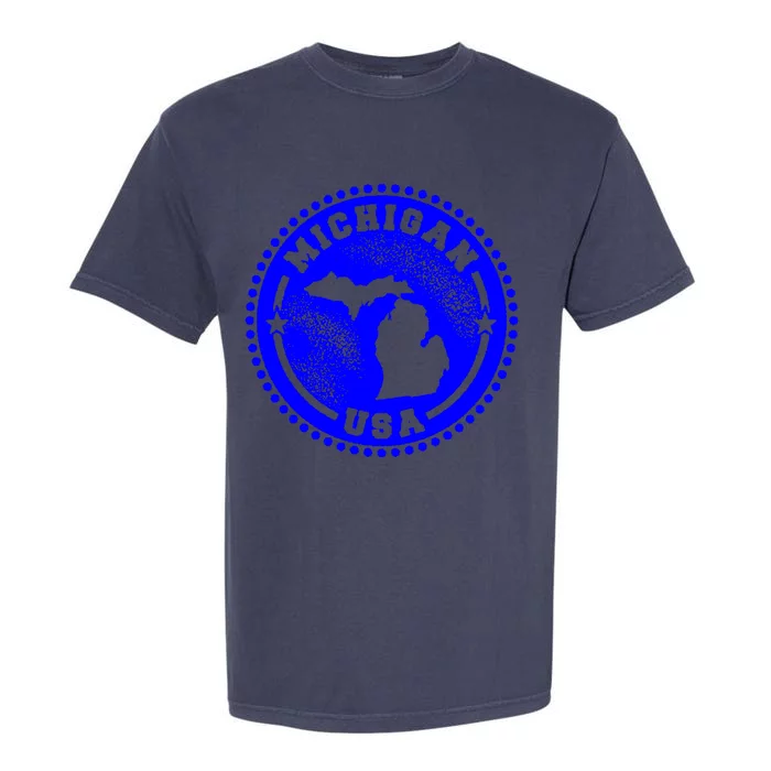 Michigan USA Blue Logo Garment-Dyed Heavyweight T-Shirt