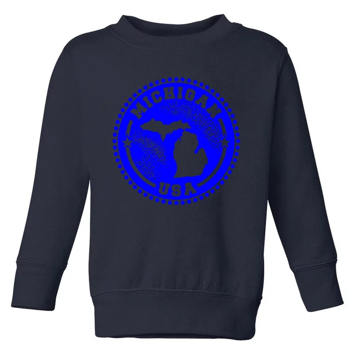 Michigan USA Blue Logo Toddler Sweatshirt