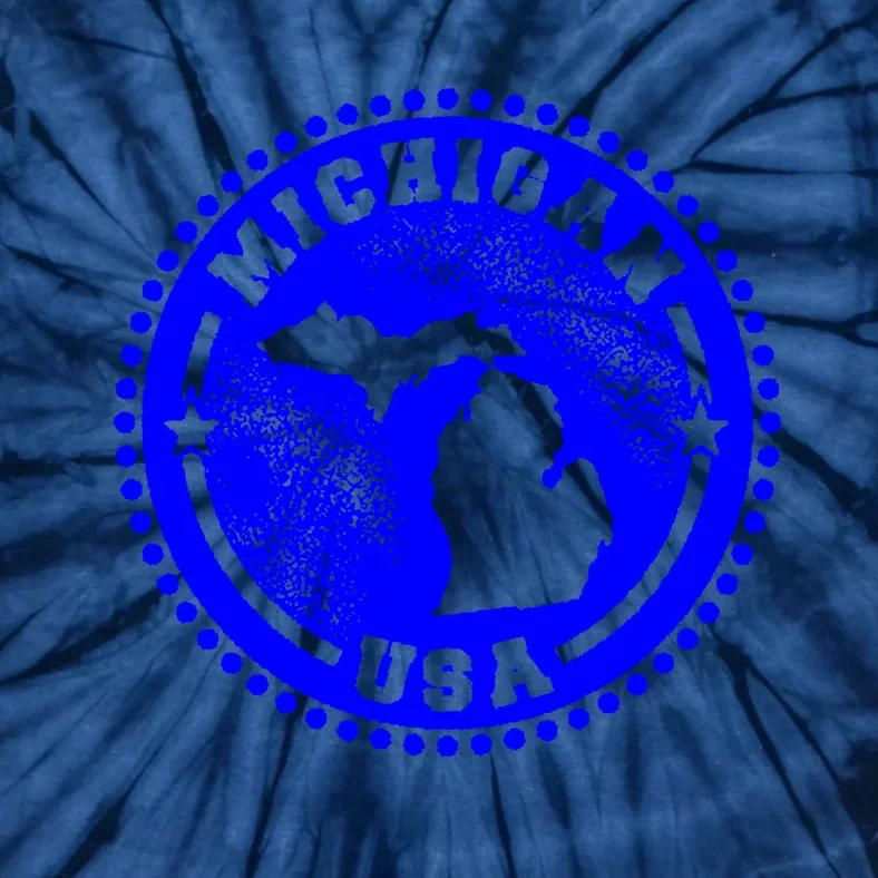 Michigan USA Blue Logo Tie-Dye T-Shirt