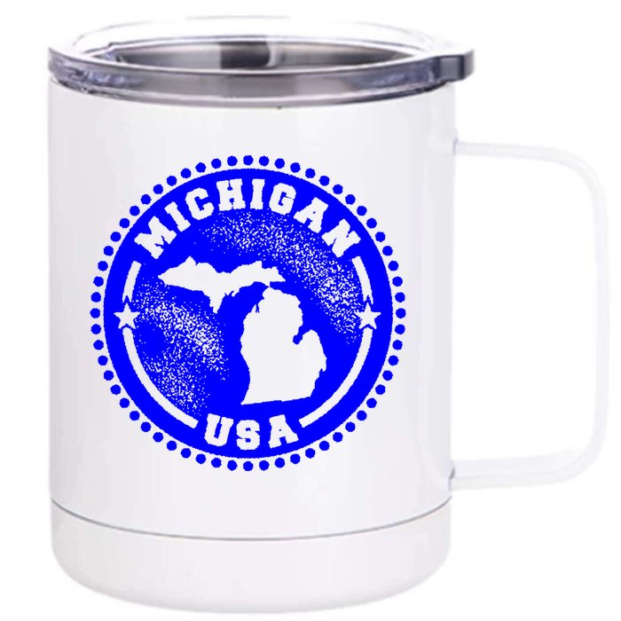 Michigan USA Blue Logo Front & Back 12oz Stainless Steel Tumbler Cup