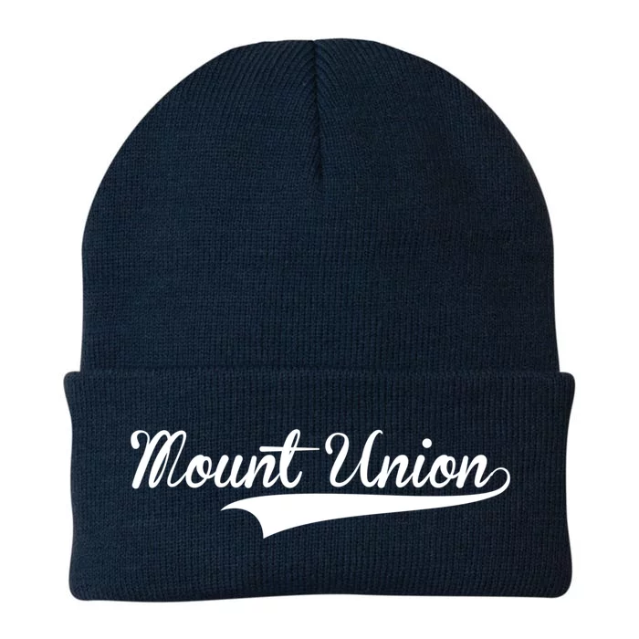 Mount Union Baseball Vintage Retro Font Gift Knit Cap Winter Beanie