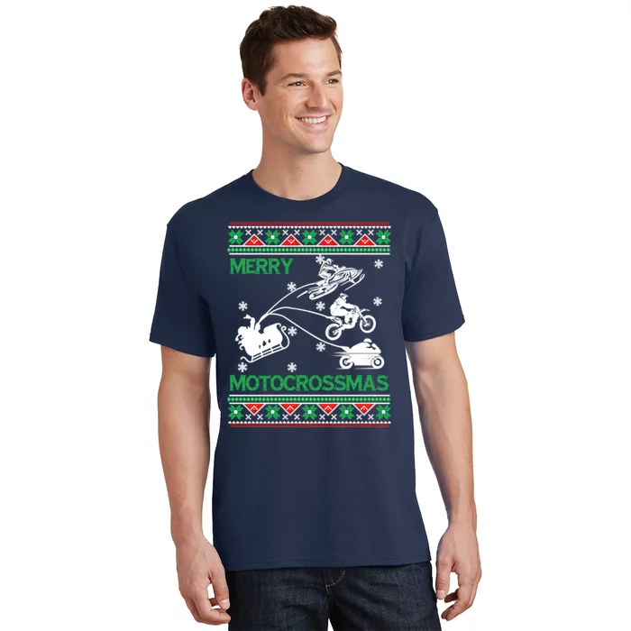 Motorcross Ugly Christmas T-Shirt