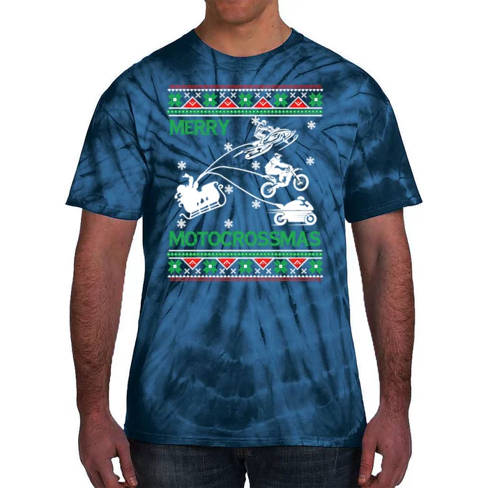 Motorcross Ugly Christmas Tie-Dye T-Shirt