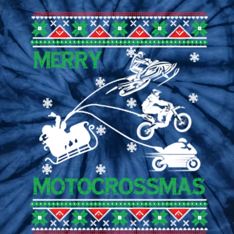 Motorcross Ugly Christmas Tie-Dye T-Shirt