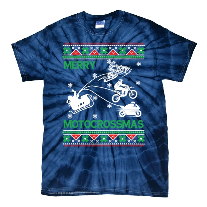 Motorcross Ugly Christmas Tie-Dye T-Shirt