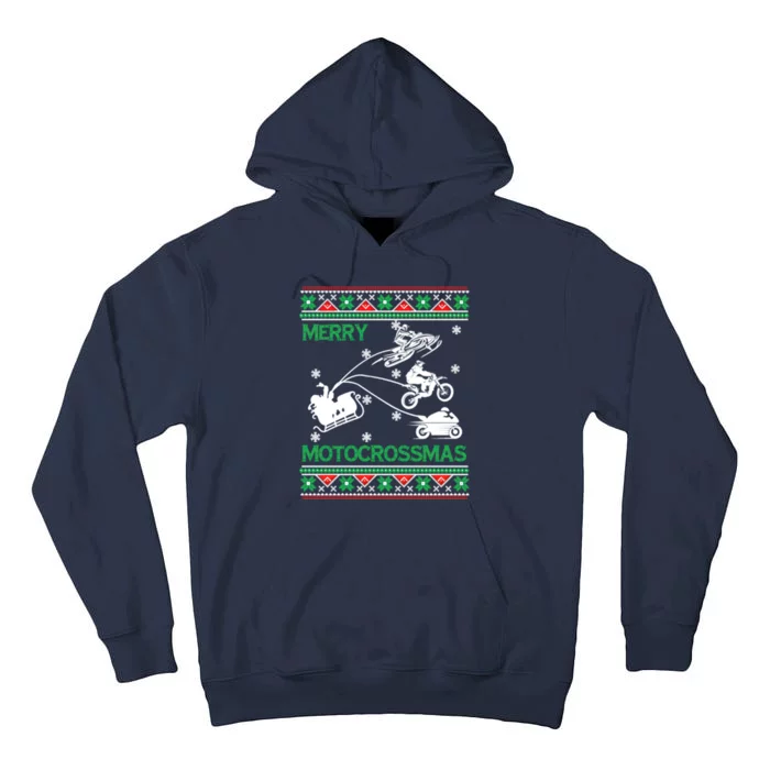 Motorcross Ugly Christmas Tall Hoodie