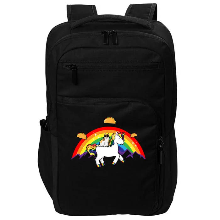 Magical Unicorn Cat Taco Rainbow Impact Tech Backpack