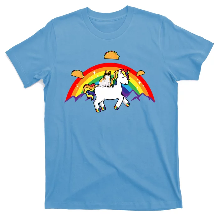 Magical Unicorn Cat Taco Rainbow T-Shirt