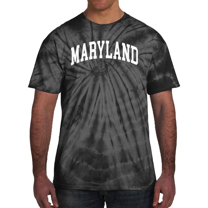 Maryland Us College Font Proud American Tie-Dye T-Shirt