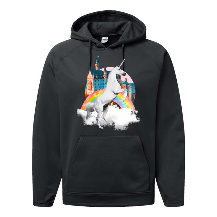 Magical Unicorn Castle Performance Fleece Hoodie