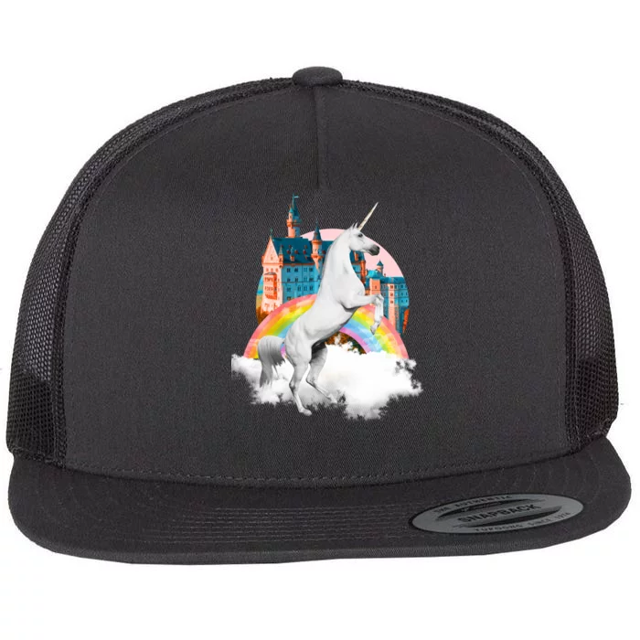 Magical Unicorn Castle Flat Bill Trucker Hat