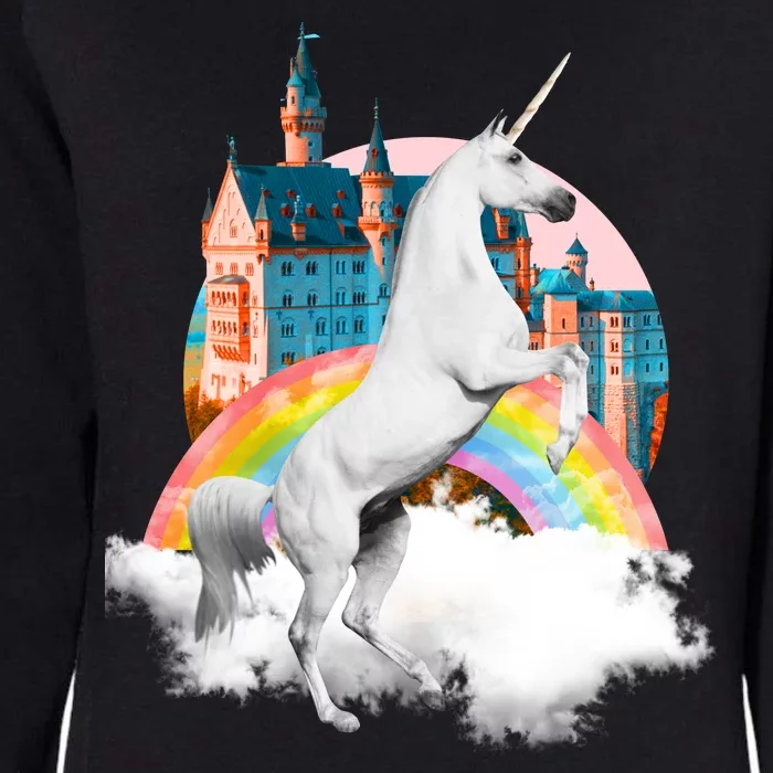 Magical Unicorn Castle Womens California Wash Sweatshirt