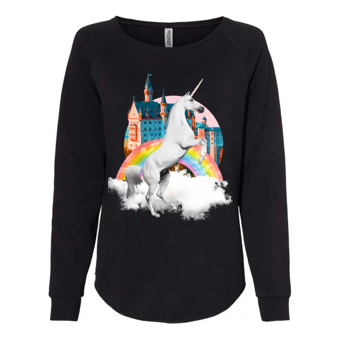 Magical Unicorn Castle Womens California Wash Sweatshirt