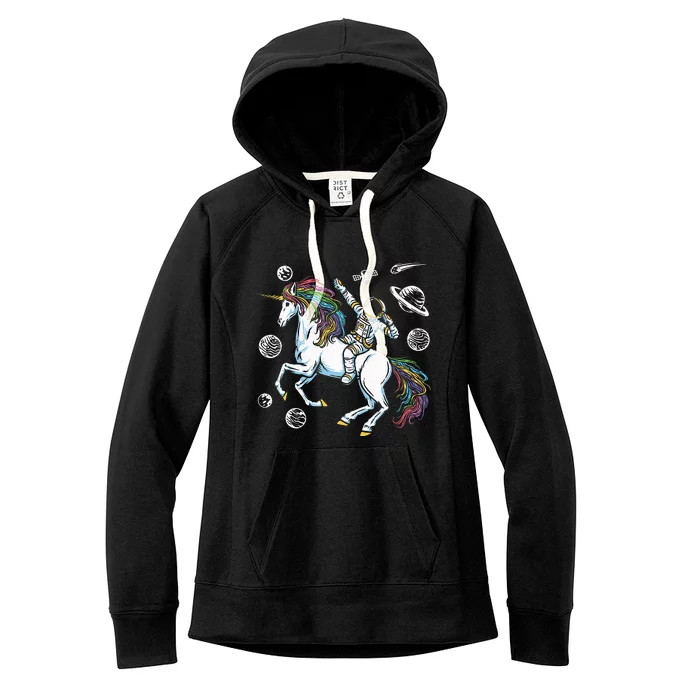 Magical Unicorn Cosmonaut Gift Space Travel Astronaut Women's Fleece Hoodie