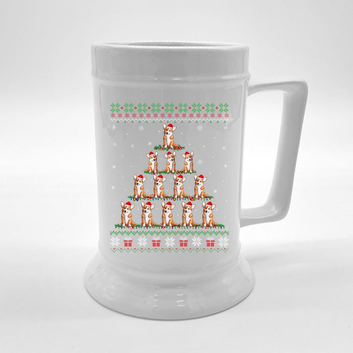 Matching Ugly Christmas Ornat Decor Xmas Welsh Corgi Tree Gift Front & Back Beer Stein