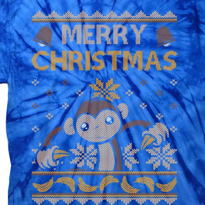 Monkey Ugly Christmas Jungle Gorilla Bananas Cute Gift Tie-Dye T-Shirt