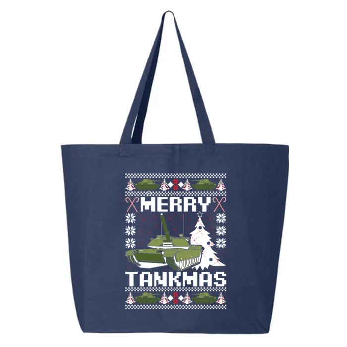 Military Ugly Christmas Funny Gift Merry Tankmas Holiday Gift 25L Jumbo Tote