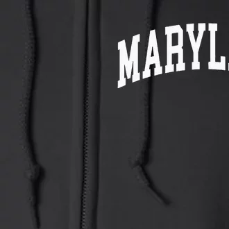 Maryland Us College Font Proud American Usa States Full Zip Hoodie