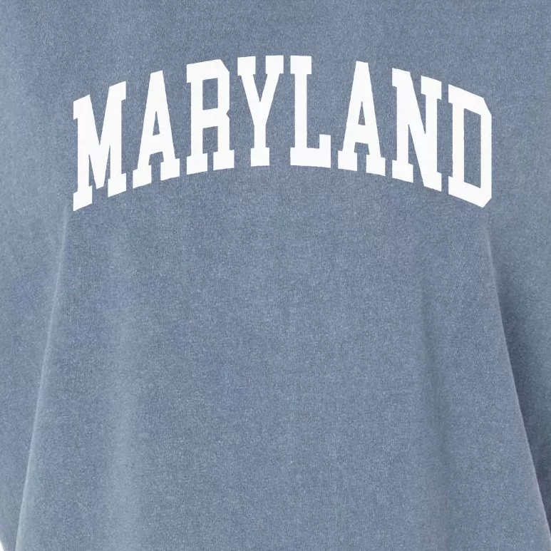 Maryland Us College Font Proud American Usa States Garment-Dyed Women's Muscle Tee