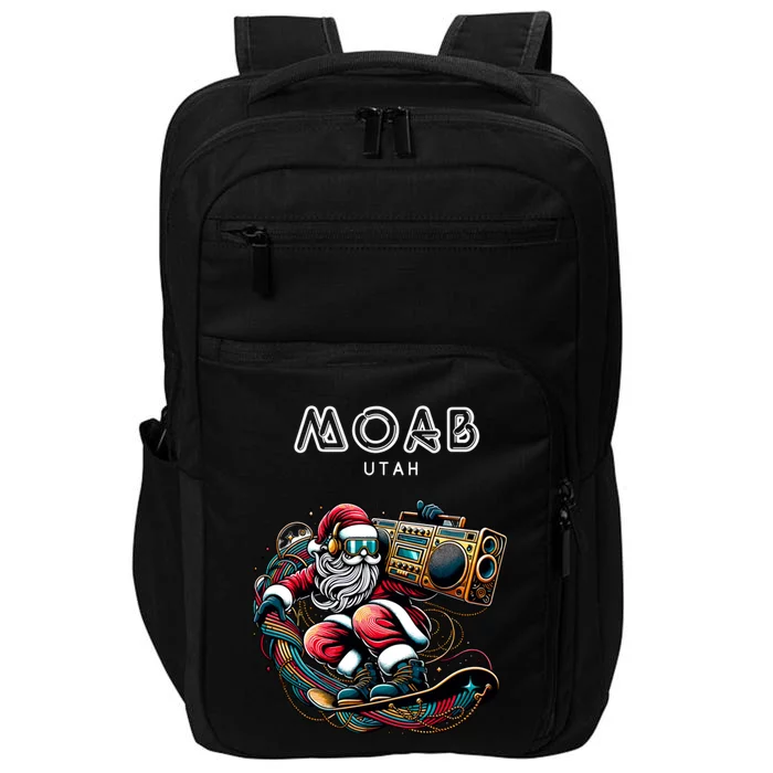 Moab Utah Cool Snowboard Christmas Santa Gift Impact Tech Backpack