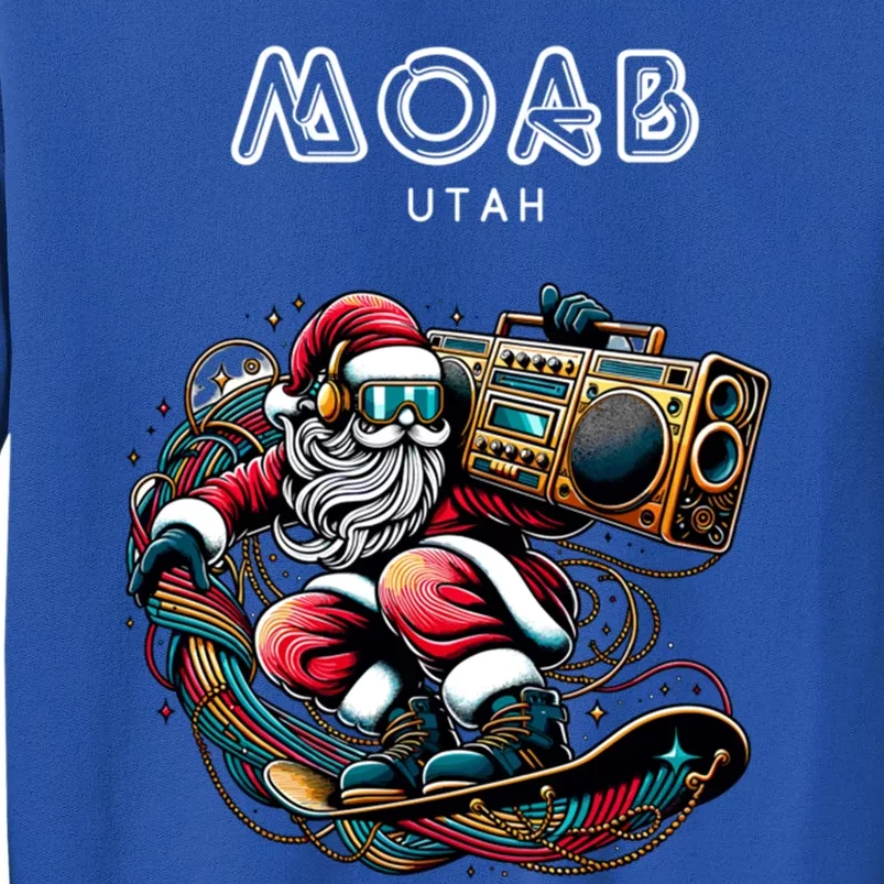 Moab Utah Cool Snowboard Christmas Santa Gift Sweatshirt