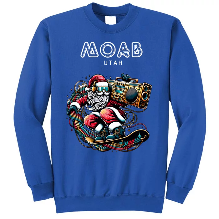 Moab Utah Cool Snowboard Christmas Santa Gift Sweatshirt