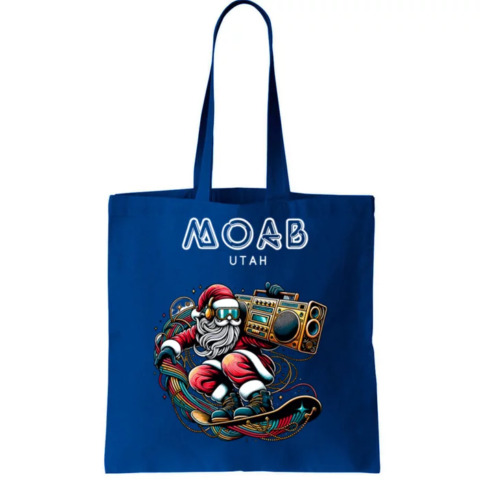 Moab Utah Cool Snowboard Christmas Santa Gift Tote Bag