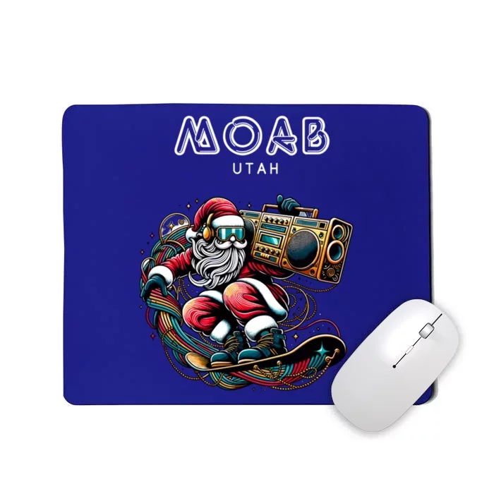 Moab Utah Cool Snowboard Christmas Santa Gift Mousepad