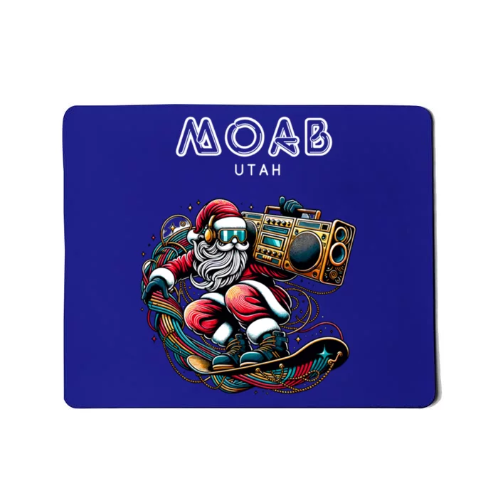 Moab Utah Cool Snowboard Christmas Santa Gift Mousepad