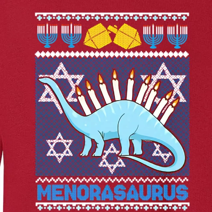 Menorasaurus Ugly Christmas Toddler Sweatshirt