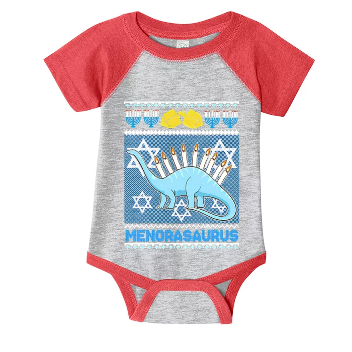 Menorasaurus Ugly Christmas Infant Baby Jersey Bodysuit