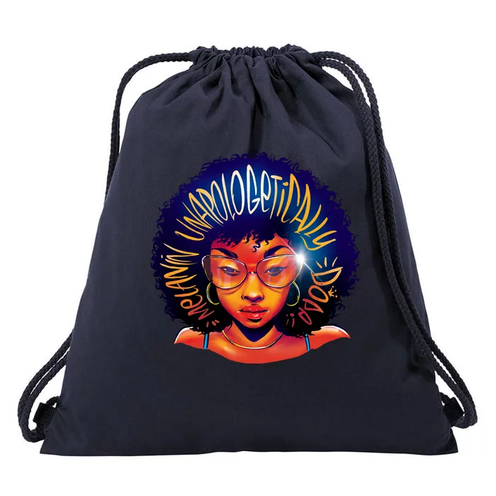 Melanin Unapologetically Dope Drawstring Bag