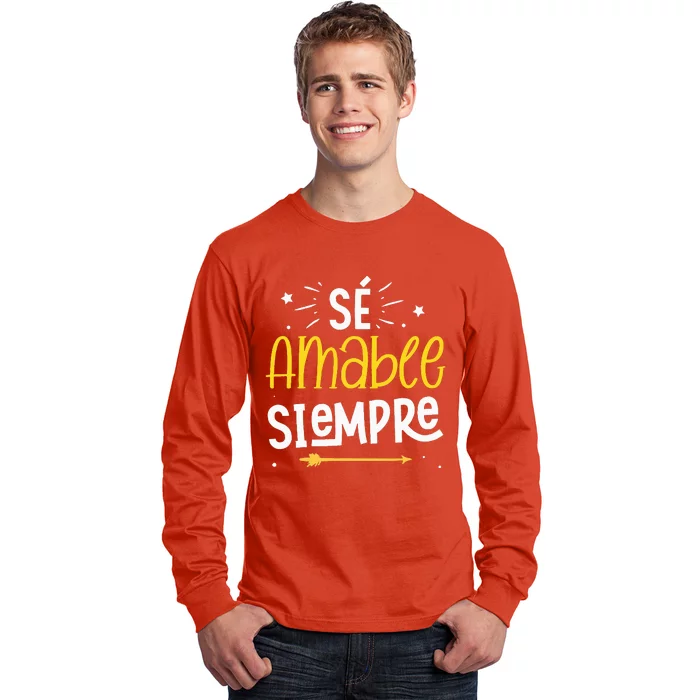 Matching Unity Day Orange Sé Amable Spanish Bilingual Kind Long Sleeve Shirt