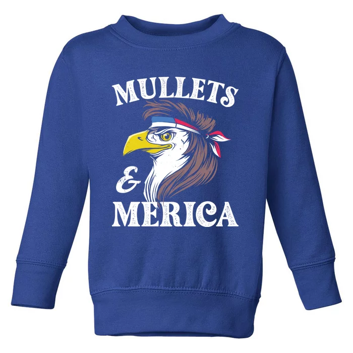 Mullegift Usa Eagle Mullet Merica Vintage American Flag Gift Toddler Sweatshirt