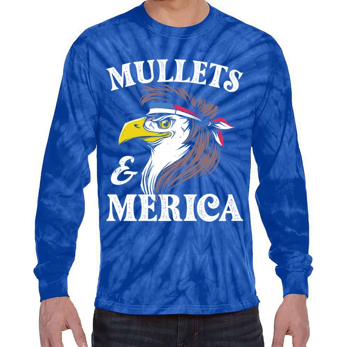 Mullegift Usa Eagle Mullet Merica Vintage American Flag Gift Tie-Dye Long Sleeve Shirt