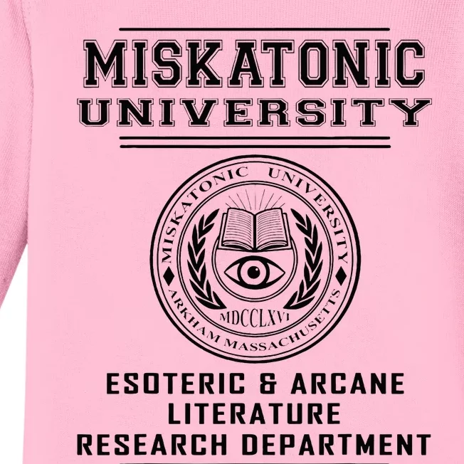 Miskatonic University Esoteric Literature Department Baby Long Sleeve Bodysuit