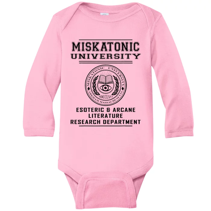 Miskatonic University Esoteric Literature Department Baby Long Sleeve Bodysuit