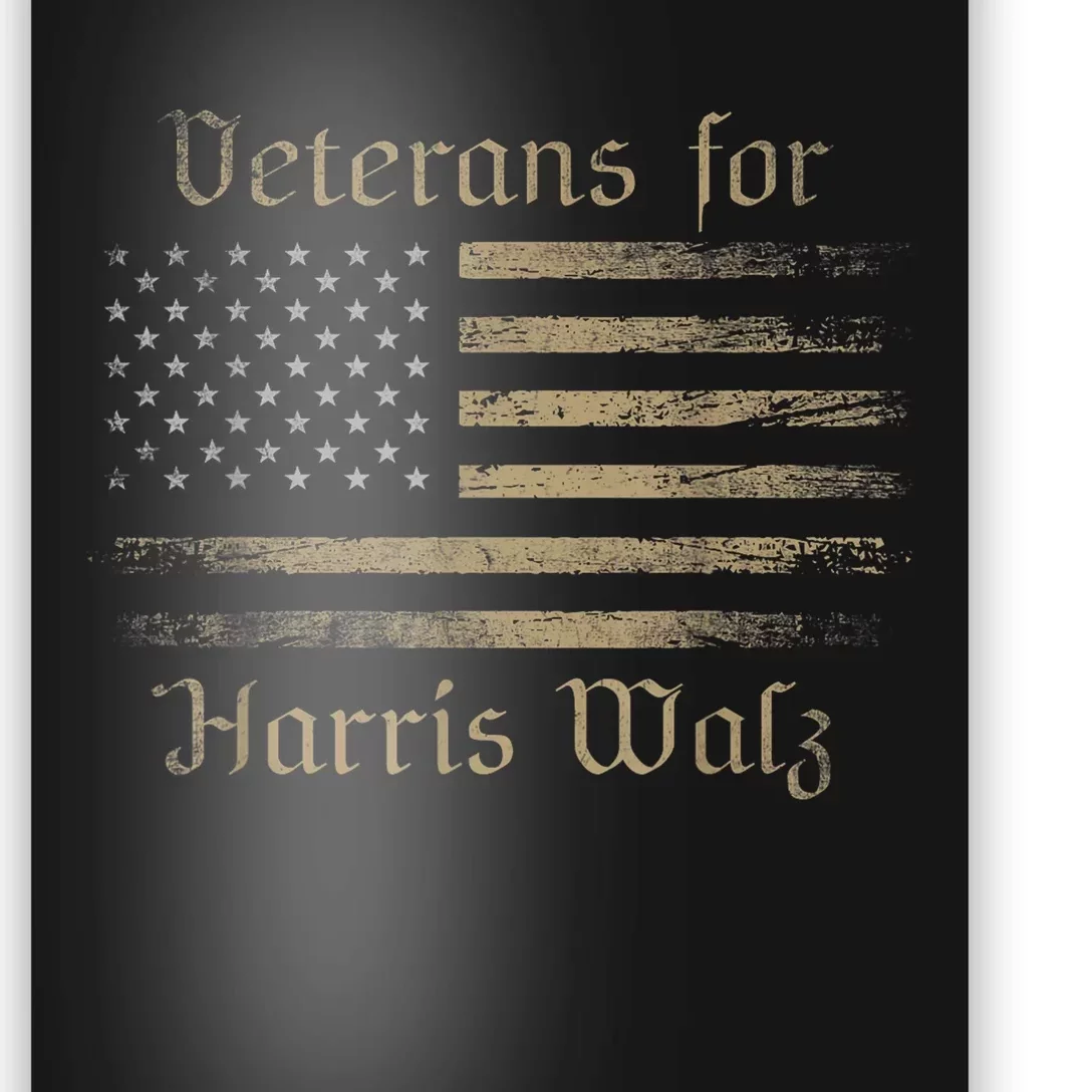 Military Us Flag Veterans For Harris Walz 2024 Vets Kamala Harris Gift Poster