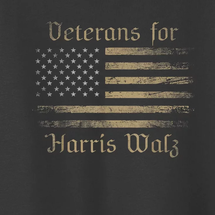 Military Us Flag Veterans For Harris Walz 2024 Vets Kamala Harris Gift Toddler T-Shirt