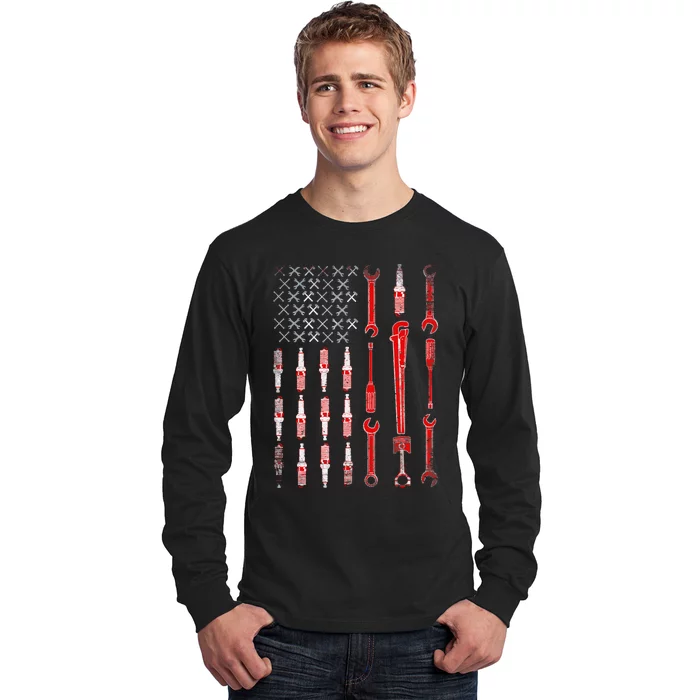 Mechanic USA Flag Long Sleeve Shirt