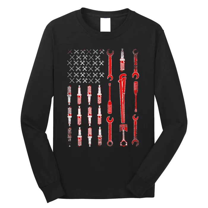 Mechanic USA Flag Long Sleeve Shirt