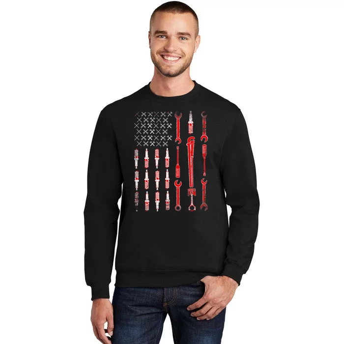 Mechanic USA Flag Sweatshirt