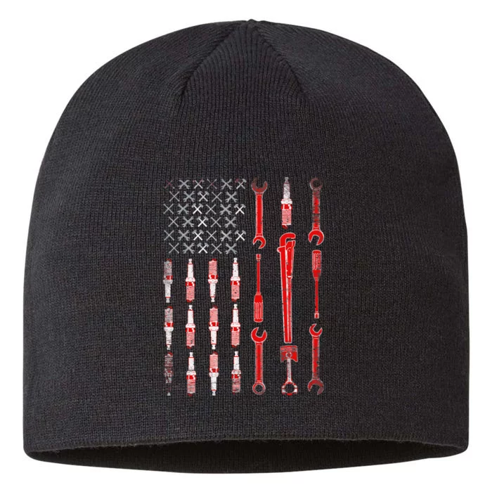 Mechanic USA Flag 8 1/2in Sustainable Knit Beanie