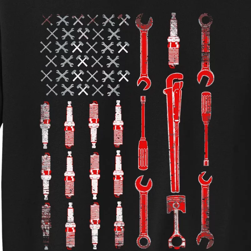 Mechanic USA Flag Tall Sweatshirt