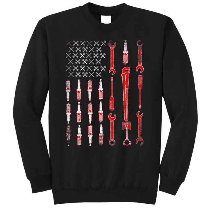 Mechanic USA Flag Tall Sweatshirt