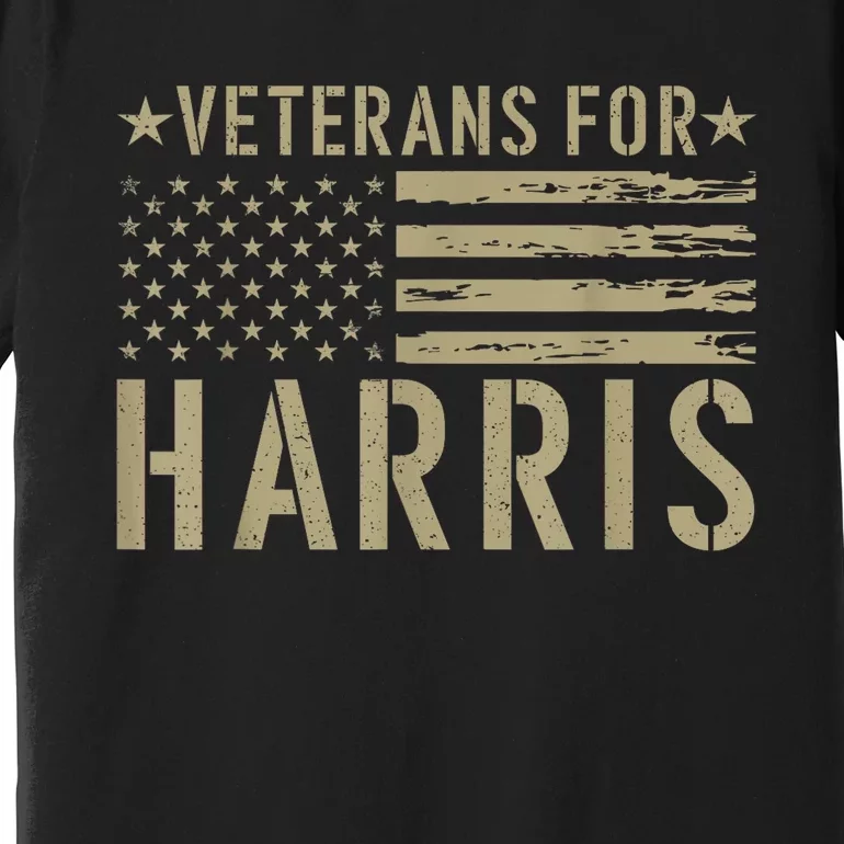 Military Us Flag Vets Kamala Harris Veterans For Harris 2024 Gift Premium T-Shirt