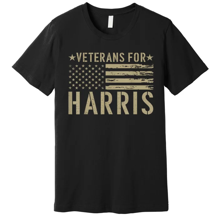 Military Us Flag Vets Kamala Harris Veterans For Harris 2024 Gift Premium T-Shirt