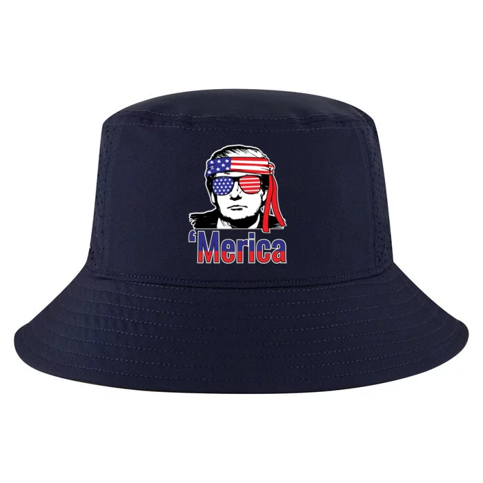 Merica Usa Flag Of President Trump Design Great Gift Cool Comfort Performance Bucket Hat